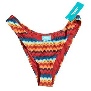 NWT | Sports Illustrated Retro Wave High-Cut Bikini Bottoms | Multi-Color Large